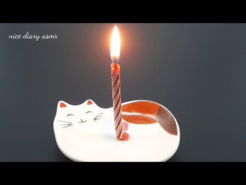Light a birthday candle, received from an ice cream shop 《time lapse - Satisfying - Relaxing music》