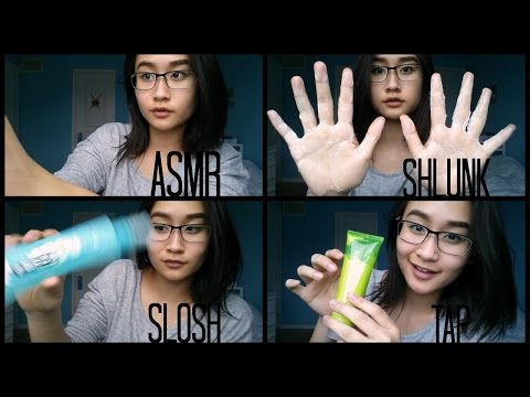 Binaural ASMR  - Sloshing Plopping Tapping And Moisturizing My Hands (and lots of soft talking)