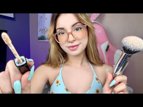 ASMR Fast & Aggressive Doing Your Makeup 🌸 Roleplay, Layered Sounds, Personal Attention, Skincare