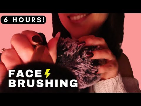 ASMR - 6 HOURS EXTREMELY FAST and AGGRESSIVE FACE BRUSHING | up close brushing TINGLY SOFT SPOKEN 🤤