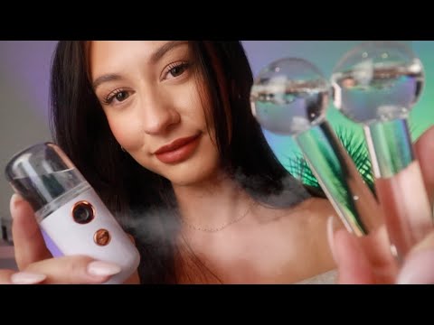 ASMR Super RELAXING Steam Facial Pore Cleansing Roleplay 💧 face massage + facial with layered sounds