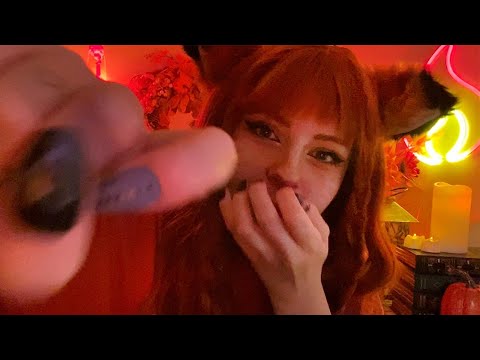 ASMR 🦊 Inaudible, mouth sounds, eating, kisses, face touching & hand sounds