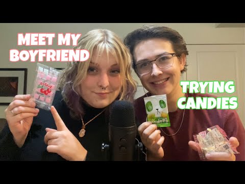 ASMR trying Japanese candies! meet my boyfriend 💗 mouth + eating sounds ✨