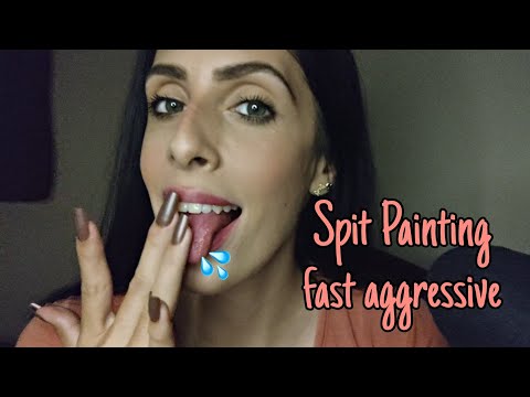 ASMR - Spit Painting FAST AGGRESSIVE e Tapping na tela durma em 5min 😴