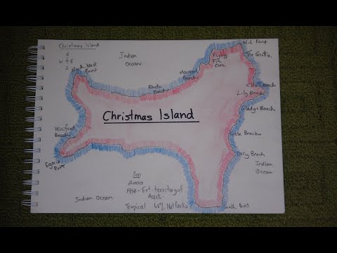 ASMR - Map of Christmas Island - Australian Accent - Chewing Gum & Describing in a Quiet Whisper