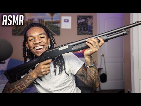 ASMR | **INSANE GUN SOUNDS**  For SLEEP And Relaxation Whispers , Tapping . Soothing Triggers Etc..