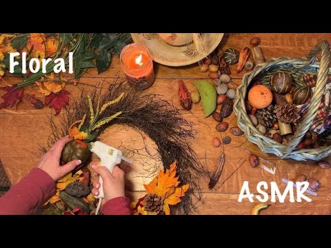 ASMR Request/Fall floral wreath/Crafts (No talking)