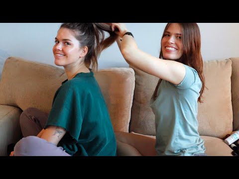 ASMR sister hair play & head scratching to relax (taking turns)