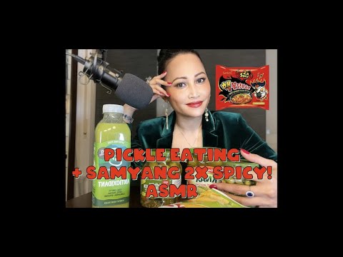 ASMR || Pickle Eating + 2x Spicy SAMYANG Challenge || Crunchy Eating Sound | I AM DYING !! 🥵🥵