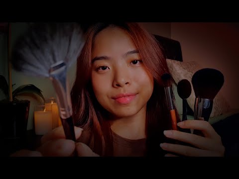 ASMR Face Brushing 💖 Slowly Brushing You To Sleep with Soft & Fluffy Layered Sounds (No Talking)