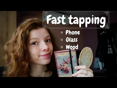 ASMR | Fast tapping - Phone, Hair brush, Glass egg & Notebook