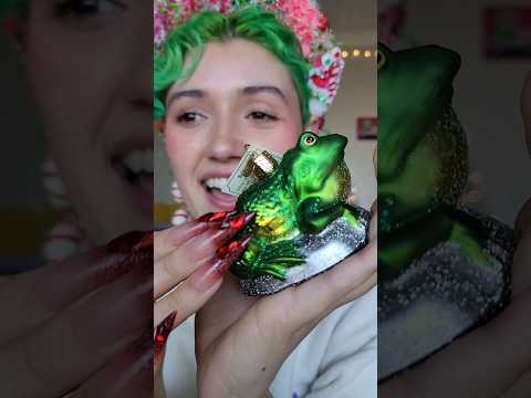 ASMR Glass Ornament Unboxing 🐸👑 #asmr #asmrtapping #ornaments