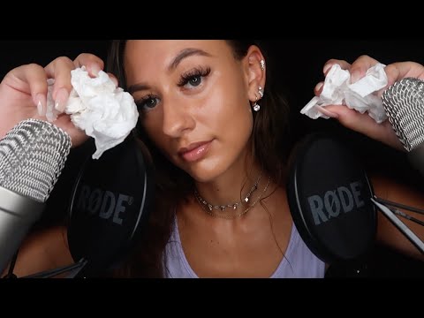 [ASMR] Deep Ear Attention (SkSk, Mouth Sounds, Inaudible Whispers & Crinkling) ♡
