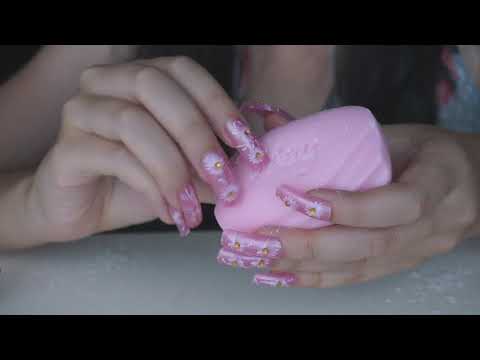 ❤️ PINK Soap Scratching and Tapping ❤️ I bet my kidney you will relax to this ASMR ;)