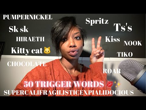 ASMR EAR TO EAR 50 TRIGGER WORDS FOR SLEEP, RELAXATION,TENSION RELIEF & TINGLES ✨AGGRESIVE