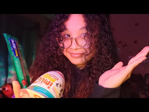 ASMR Mukbag W/ Christmas Snacks 🎄🎁  ( Mouth Sounds, Chewy Sounds, Ramble, Unboxing )
