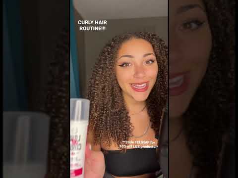 CURLY HAIR ROUTINE IN 60 SECONDS! ASMR (use code TELINAF for 10% off LUS products) #asmr #curlyhair