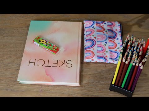 Drawing In Sketch Book ASMR Hubba Bubba Chewing Gum