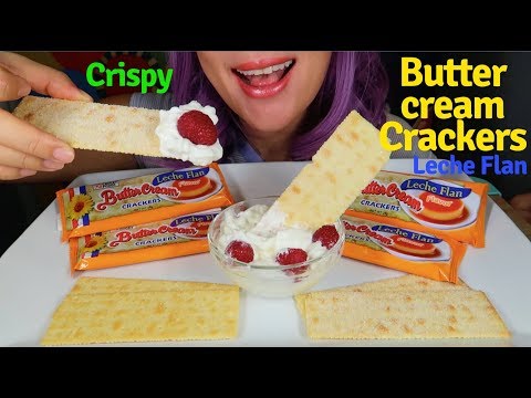 ASMR Croley Butter Cream Crackers (Leche Flan) Crispy eating sound | 버터 크림 크래커 리얼 사운드 먹방