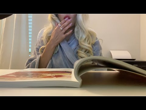 ASMR Glossy Book Page Turning, Tapping, Tracing, Finger Licking, Mouth Sounds (No Talking)