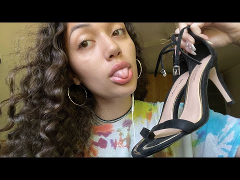 ASMR~ tapping and scratching on shoes (heels & flats)