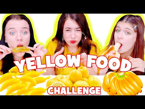 ASMR Eating Only One Color | Yellow Food Race | Gummy, Jelly, Candy