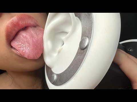 ASMR Ear licking and whispering an exciting bedtime story