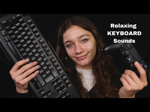 ASMR - Relaxing KEYBOARD Sounds (Clicking, typing & touching)