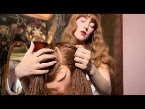 Hair parting Scalp scratching ASMR ✨ (no talking , head massage)