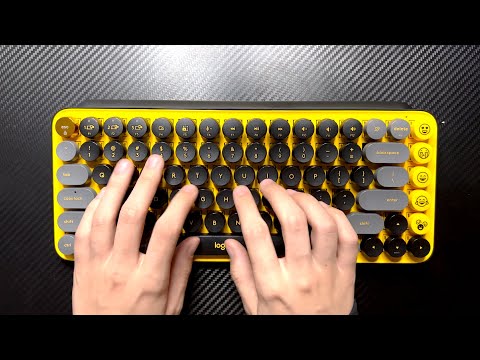 ASMR Logitech PopKeys Wireless Keyboard Unboxing and Typing Sounds (NO TALKING)