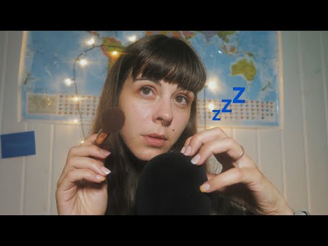 ASMR mic scratching, brushing and inaudible whispers *very tingly and soothing*