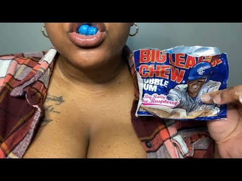 ASMR BIG LEAGUE CHEW Up Close GUM POPPING & Snapping