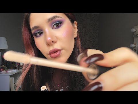 ASMR// ONE MINUTE MAKEUP APPLICATION!! (fast & aggressive)