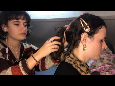 ASMR playing with hair