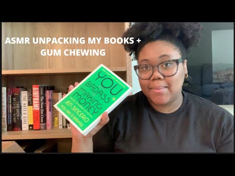 ASMR | Unpacking My Books + Gum Chewing