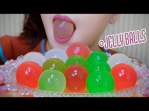 ASMR Mukbang homemade jelly balls, SOFT SQUISHY gulping eating sounds +食べる,咀嚼音,먹방 이팅사운드 |LINH-ASMR