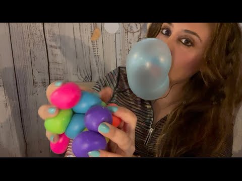 👄Bubblegum lovers only ASMR Gum Balls & Fun Balls (blowing bubbles/mic Scratching/hand movements)