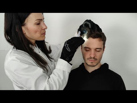 Scalp Examination & Inspection with Leather Gloves [ASMR]
