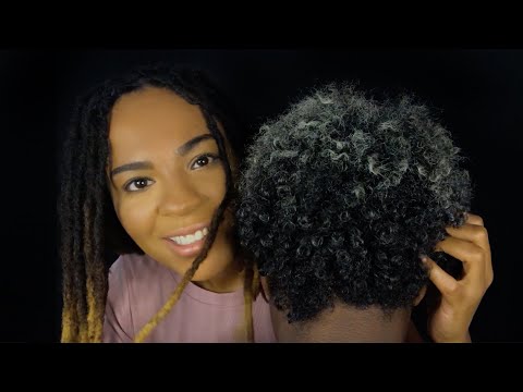 Head Rub + Head Scratch on REAL Head w/ LATEX GLOVES (Kinky-Curly Hair) - Personal Attention ASMR