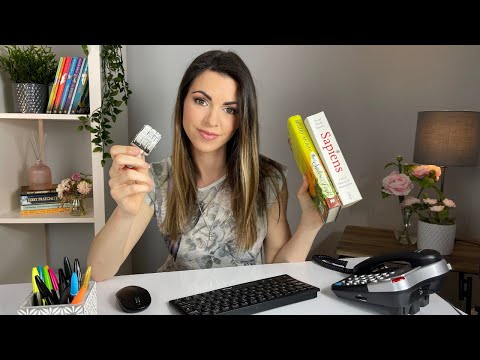 ASMR Library 📚 Book Sounds | Typing | Page Turning | Stamping | Soft Spoken Roleplay