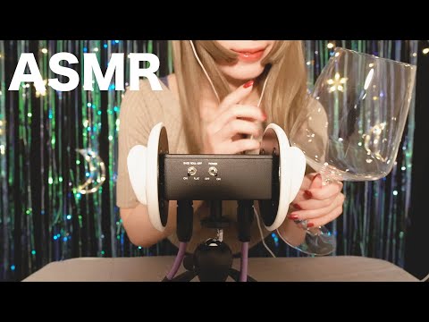 ASMR | WINE GLASS TAPPING,SCRATCHING a mysterious sound that falls asleep 大きなワイングラスをタッピング&スクラッチング
