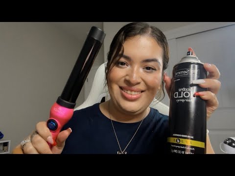 ASMR| Curling your hair for a New Years Party 🎉🥳- personal attention