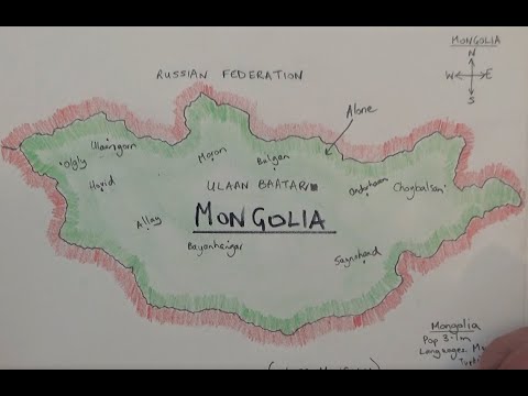 ASMR - Drawing a Map of Mongolia - Australian Accent - Chewing Gum & Describing in a Quiet Whisper