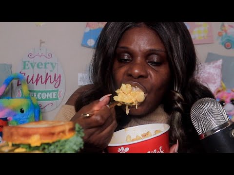 CHICK-FIL-A MAC AND CHEESE SPICY WHOPPER MELT ASMR EATING SOUNDS