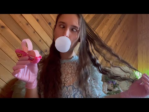 #ASMR HUBBABUBBA GUM CHEWING UP CLOSE PERSONAL ATTENTION MOUTHSOUNDS KISSES TINGLY LACE SCRATCHING