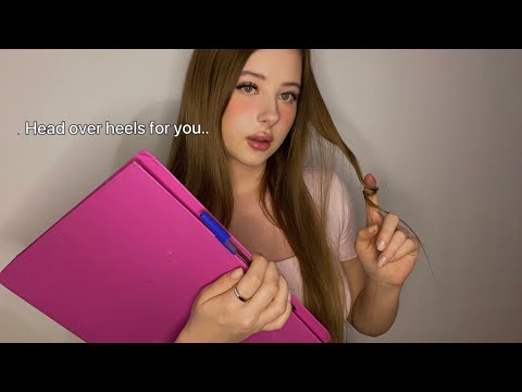 ASMR | girl in the back of class has a BIG crush on you 🤭 (role play)