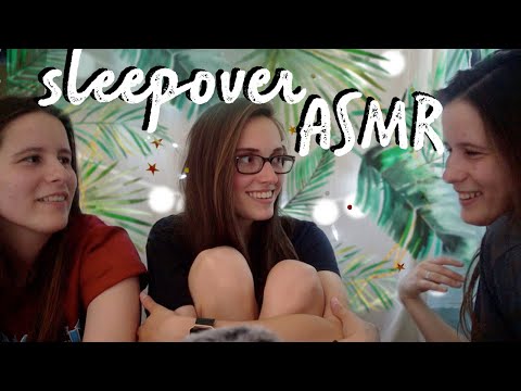 ASMR SLEEPOVER (Tapping, writing, slime, whispering)
