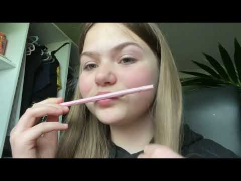 ASMR pencil noms and biting ( mouth sounds)