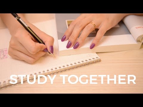 ASMR Study With Me | Page Turning and Tapping, Writing, Drawing (No Talking)