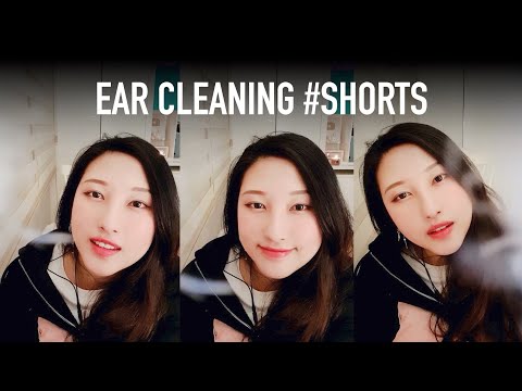 ASMR Ear Cleaning w/Fluffy Earpick  #Shorts